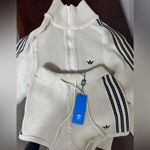 Adidas Knit Jacket/Shorts Set